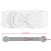 Allegra K Women Bowtie Ornament Press Stud Button Elastic Waist Cinch Belt White One Size 1 Pc - 3 of 4