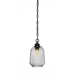 Toltec Lighting Rocklin 1 - Light Pendant in  Matte Black with 6.25" Smoke Shade - 1 of 1