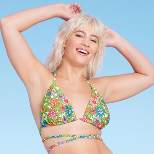 Women's Triangle Wrap Bikini Top - Wild Fable™ Multi Floral Print