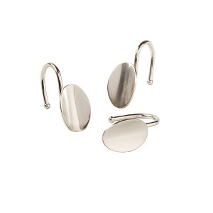 Saturday Knight Ltd "Loop" High Quality Metal Bath Shower Curtain Hooks Set of 12 - Chrome - 1 of 3
