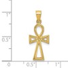 Black Bow Jewelry 14k Yellow or Rose Gold Small Ankh Cross Pendant, 10 x 26mm - 4 of 4
