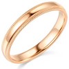 Pompeii3 3mm Milgrain Plain High Polished Dome Wedding Band 10k White, Yellow, Rose Gold - 4 of 4