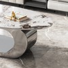 49.2" Faux Marble Oval Coffee Table with Stainless Steel Base and Central Ball Support for Living Room - 4 of 4