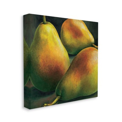 Stupell Industries Yellow Pear Red Blush Fruit Realistic Painting