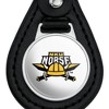 Northern Kentucky Norse Logo Black Leather Keychain - 3 of 4