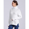 Allegra K Women's High Low Split Long Sleeve Turtleneck Cable Knit Sweater Jumpers - 3 of 4