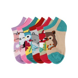 Squishmallows Characters 6-Pack Kids Ankle Socks - 1 of 4