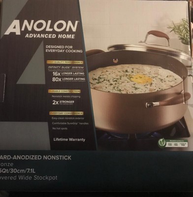 Anolon Advanced Home 10qt Covered Stockpot Onyx : Target