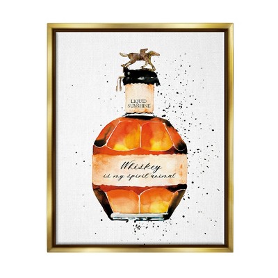 Stupell Industries Whiskey is My Spirit Animal Quote Liquor Bottle