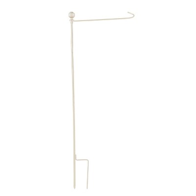 Evergreen Flag Metal Twist Garden Flag Stand, Brushed Ivory Finish Durable and Well Made Home and Garden Dcor For Lawn Patio Yard