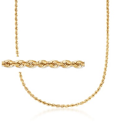 Ross-Simons 4mm 14kt Yellow Gold Rope-Chain Necklace