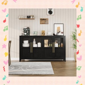 Garvee Side Panel Buffet with 4 Glass Doors, 55 Inch (Approx. 139.7 cm) Large Buffet with Storage - 1 of 4