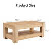 TiramisuBest Modern Double-Layer Natural Wood Coffee Table, Practical MDF Table for Living Room, Bedroom, Study,Natural Wood - 4 of 4