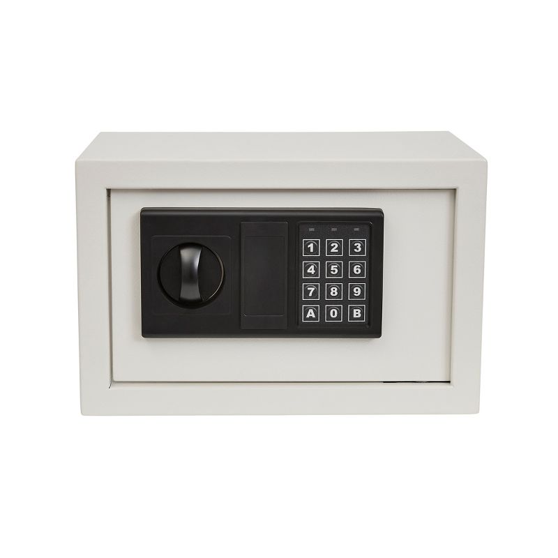 Digital Safe Box - Steel Lock Box with Keypad, 2 Manual Override Keys Protects Money, Jewelry, Passports - For Home or Office by Stalwart (White), 1 of 8