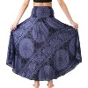 Women's Boho Maxi Skirt - Floral Print Long Flowy Skirt Blossom Navy - 3 of 4