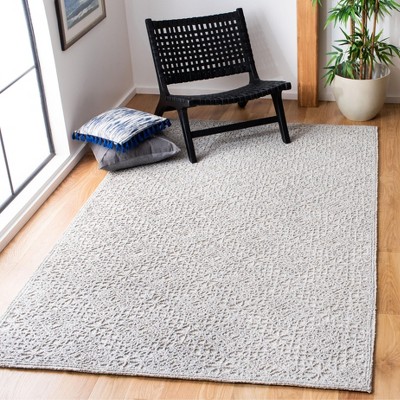 Handmade Grey Wool Rectangular Tufted Area Rug, 3' x 5'