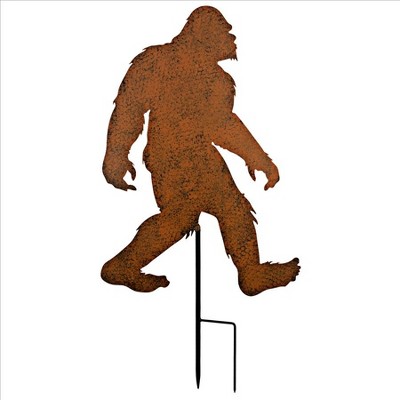Rustic Brown Metal Yeti Silhouette Garden Stake