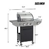 3-Burner Propane Gas Grill in Stainless Steel with Side Burner and Condiment Rack, and Built-in Thermometer - 3 of 4