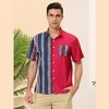 Lars Amadeus Men's Summer Striped Patchwork Short Sleeves Button Down Hawaiian Shirt - 2 of 4