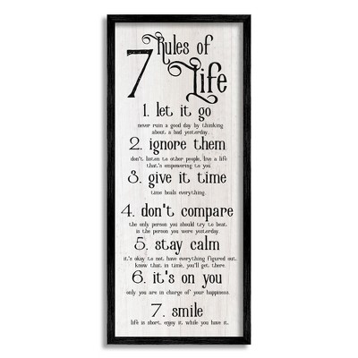 Stupell Industries Rules Of Life Motivating List Framed Giclee