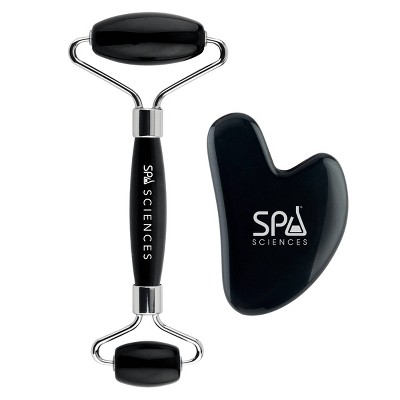 Spa Sciences Black Obsidian Roller & Gua Sha - 2pc