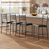 Bar Stools Set of 4, Counter Height Bar Stools Metal Dining Chairs with Back and Thick Cushion PU Leather Restaurant Dining Room Chairs - 2 of 4