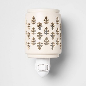 5" x 3" Paisley Pattern Plug-In Scent Warmer White - Threshold™: Ceramic, Electric, Incandescent Light - 1 of 1