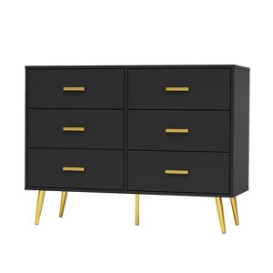 6-Drawer Dresser for Bedroom, 41.7" Wide Cabinet with Elevated Base, Chest Drawers Organizer Unit for Closet, Living Room, Hallway - 1 of 4