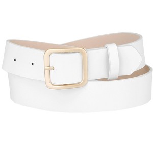 Allegra K Women Pin Buckle Belt Soft Wide Waist Belt Casual Dresses Jeans Pants 1 Pc - 1 of 4