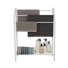 Free Standing Bathroom Rack with Storage Shelf - 3-Tier Bar Drying Holder Organizer, Hanging Towel, Blanket, Quilt for Bedroom, Laundry Room, White - image 2 of 4