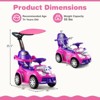 Costway 3-in-1 Sliding Walker w/ Adjustable Canopy Horn Music & Light for Boys & Girls Pink/Red/White - 3 of 4