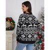 Coolmee Women's V Neck Button Down Knitwears Long Sleeve Soft Basic Knit Cardigans Snowflake Elk Sweater Christmas Cardigans 2XL Black - 3 of 4