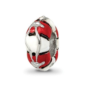 Black Bow Jewelry Sterling Silver Enameled Life Preserver Bead Charm - 1 of 4