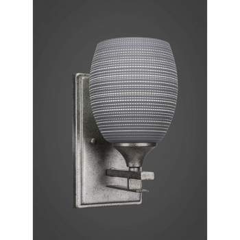 Toltec Lighting Uptowne 1 - Light Sconce in  Aged Silver with 5" Gray Matrix Shade