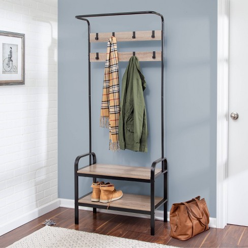 Honey Can Do Entry Rack Bench Target, Target Storage Bench With Coat Racks