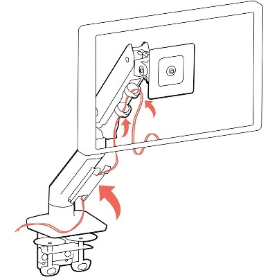 Polished Aluminum Full-Motion Desk Monitor Mount with Riser