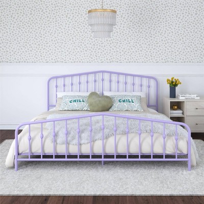 Lavender King Metal Platform Bed Frame with Headboard and Slats