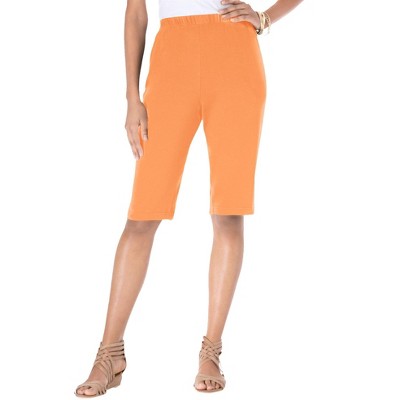 Roaman's Women's Plus Size Soft Knit Capri Pant - 4x, Orange : Target