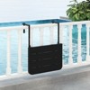 Tangkula Patio Hanging Table Folding Balcony Railing Table w/ 3-Level Height All-Weather HIPS tabletop Suits for 1”-6” Railings - 3 of 4
