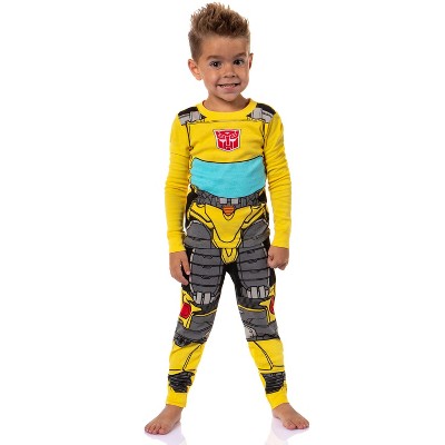 Transformers Toddler Boy's Bumblebee Tight Fit Long Sleeve Sleep Pajama Set Bumblebee T