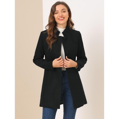 INSPIRE CHIC Women's Winter Stand Collar Single Breasted Mid-thigh Long Overcoat Medium Grey Blue — фото 3