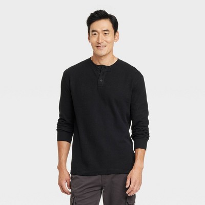 Men's Long Sleeve Textured Henley T-Shirt - Goodfellow & Co™