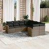 vidaXL 8 Piece Patio Sofa Set with Cushions - Gray Poly Rattan - 2 of 4