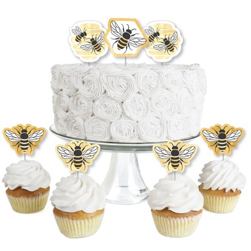 Big Dot Of Happiness Little Bumblebee - Dessert Cupcake Toppers - Bee Baby  Shower Or Birthday Party Clear Treat Picks - Set Of 24 : Target