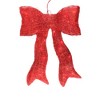 Northlight 18" Sparkling Red Lighted Bow Christmas Outdoor Decoration - 3 of 3