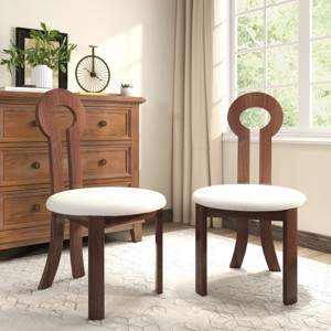 Accent Chairs Set Of 2,Accent Chairs Modern,Dining Chairs Wood,Sheep Plush Dining Chair,Furniture Indoor-Maison Boucle - 1 of 4