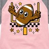 Girls' - Instant Message - Football And Goalpost Shirt Tail Raglan Graphic T-shirt - 2 of 4