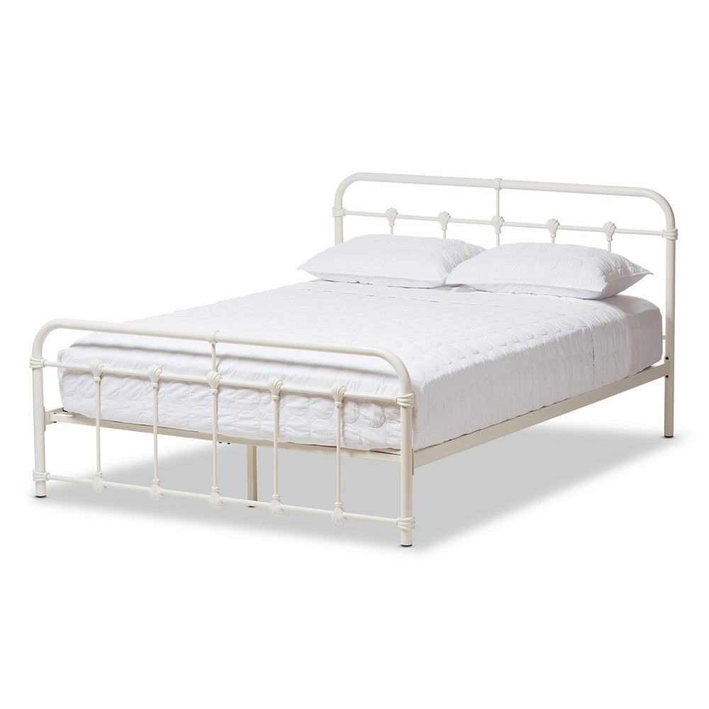 Mandy Industrial Style Finished Metal Platform Bed Full White Baxton Studio From Baxton Studio Accuweather Shop