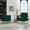 Velvet Accent Chair, Sofa Chair With Open Armrests, Metal Base, High Density Foam Modern Upholstered Sofa Chair For Living Room, Office, Waiting Room - 4 of 4