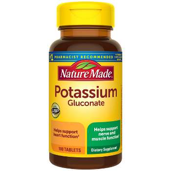 Nature Made Potassium Gluconate 550 mg, Dietary Supplement for Heart Health Support, 100 Tablets, 100 Day Supply